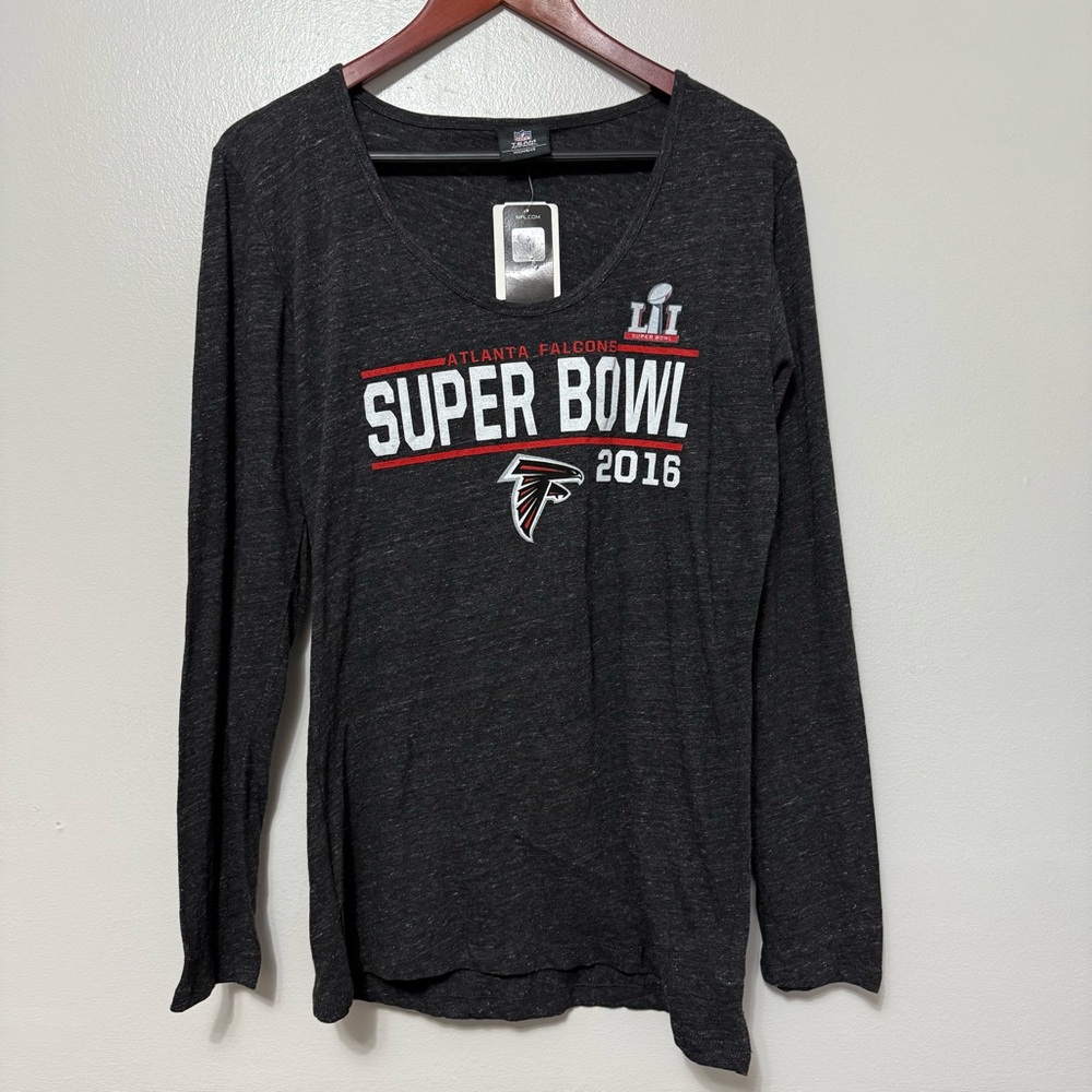 NWT NFL Apparel Atlanta Falcons Super Bowl 2016 Long Sleeve Shirt Women’s Large - Picture 10 of 10